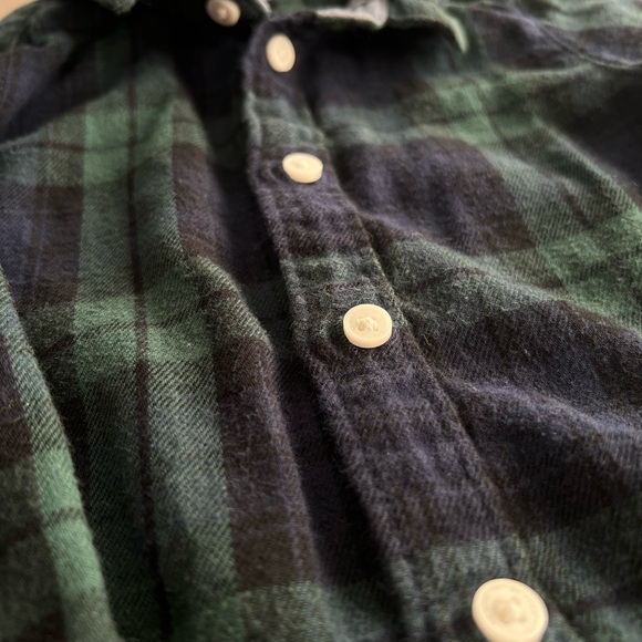 H&M Plaid Flannel Kids Shirt - Green and Blue - Picture 3 of 8